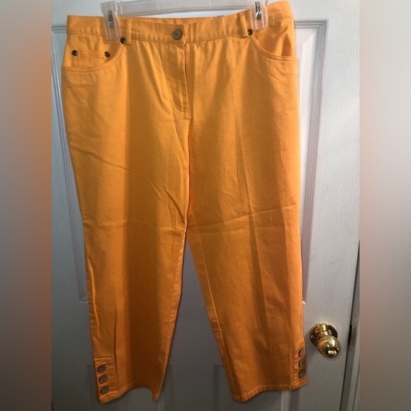 Ruby Rd Sz 10P Orange Capri Pants - Picture 1 of 7